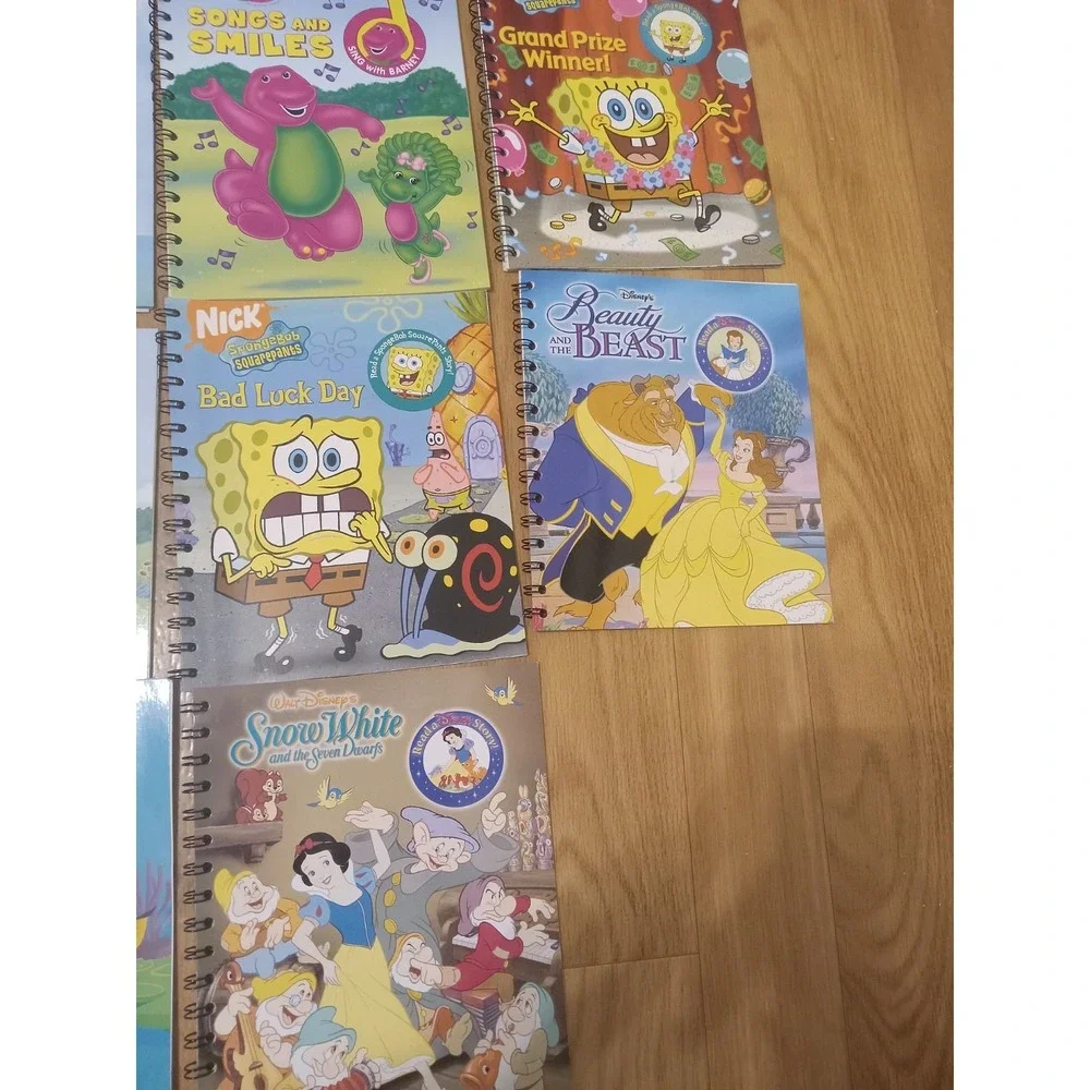Vintage Children's Electric Story Reader System  SpongeBob Nemo 11 Books Cartrid